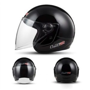 LS2 Black shine helmet